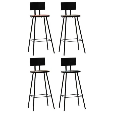 Taburetes de cocina 4 unidades madera maciza reciclada de vidaXL, Taburetes de cocina - Ref: Foro24-245393, Precio: 253,82 €,...