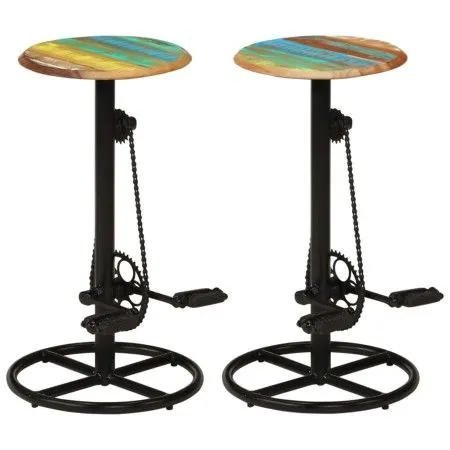 Taburetes de cocina 2 unidades madera maciza reciclada de vidaXL, Taburetes de cocina - Ref: Foro24-246412, Precio: 204,21 €,...