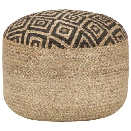 Puf hecho a mano negro 45x30 cm yute de vidaXL, Otomanas - Ref: Foro24-248086, Precio: 80,04 €, Descuento: %