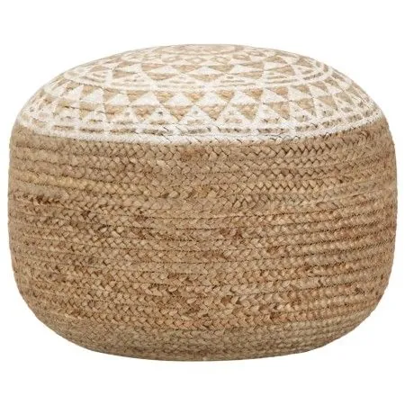 Puf tejido a mano yute blanco 45x30 cm de vidaXL, Otomanas - Ref: Foro24-248085, Precio: 78,06 €, Descuento: %