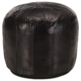 Puf negro 40x35 cm cuero genuino de cabra de vidaXL, Otomanas - Ref: Foro24-248131, Precio: 93,32 €, Descuento: %