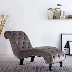 Diván de terciopelo gris de vidaXL, Divanes - Ref: Foro24-248609, Precio: 268,98 €, Descuento: %