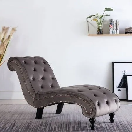 Diván de terciopelo gris de vidaXL, Divanes - Ref: Foro24-248609, Precio: 268,98 €, Descuento: %