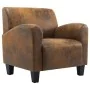 Sillón de piel de ante artificial marrón de vidaXL, Sillones - Ref: Foro24-248618, Precio: 283,99 €, Descuento: %
