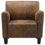 Sillón de piel de ante artificial marrón de vidaXL, Sillones - Ref: Foro24-248618, Precio: 283,99 €, Descuento: %
