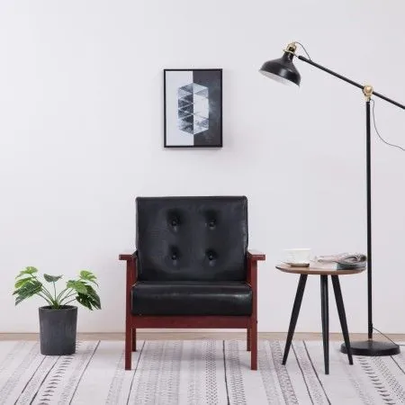Black synthetic leather armchair by vidaXL, Armchairs - Ref: Foro24-248641, Price: 121,81 €, Discount: %