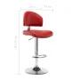 Taburete de cocina cuero sintético color vino tinto de vidaXL, Taburetes de cocina - Ref: Foro24-249651, Precio: 103,58 €, De...