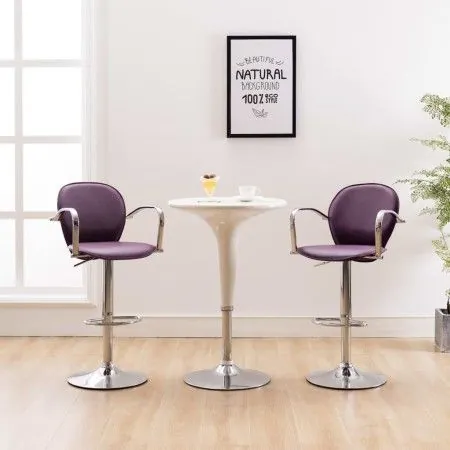 Küchenhocker mit Armlehnen 2 Stück lila Kunstleder von vidaXL, Küchenhocker - Ref: Foro24-249708, Preis: 109,44 €, Rabatt: %