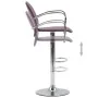 Taburetes cocina con reposabrazos 2 uds cuero sintético morado de vidaXL, Taburetes de cocina - Ref: Foro24-249708, Precio: 1...