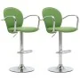 Kitchen stools with armrests 2 pcs green synthetic leather by vidaXL, Kitchen stools - Ref: Foro24-249709, Price: 164,57 €, D...