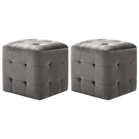 Puf 2 unidades terciopelo gris 30x30x30 cm de vidaXL, Otomanas - Ref: Foro24-278385, Precio: 80,45 €, Descuento: %