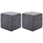 Puf 2 unidades piel de ante artificial gris 30x30x30 cm de vidaXL, Otomanas - Ref: Foro24-278383, Precio: 83,74 €, Descuento: %