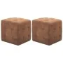 Puf 2 unidades piel de ante artificial marrón 30x30x30 cm de vidaXL, Otomanas - Ref: Foro24-278382, Precio: 96,23 €, Descuent...