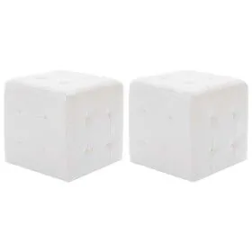 Puf 2 unidades cuero sintético blanco 30x30x30 cm de vidaXL, Otomanas - Ref: Foro24-278389, Precio: 73,06 €, Descuento: %