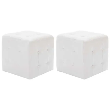 Puf 2 unidades cuero sintético blanco 30x30x30 cm de vidaXL, Otomanas - Ref: Foro24-278389, Precio: 73,06 €, Descuento: %