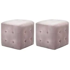 Puff 2 Einheiten rosa Samt 30x30x30 cm von vidaXL, Osmanen - Ref: Foro24-278388, Preis: 83,44 €, Rabatt: %
