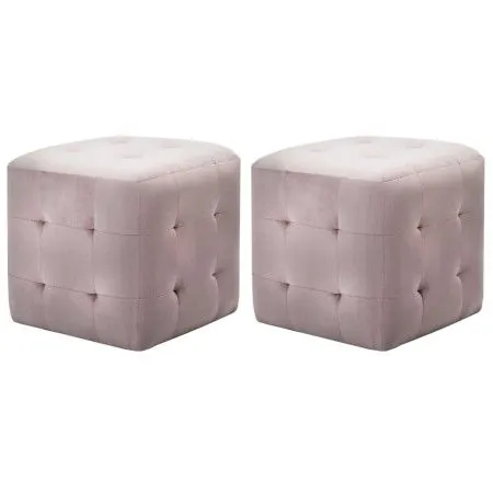 Puf 2 unidades terciopelo rosa 30x30x30 cm de vidaXL, Otomanas - Ref: Foro24-278388, Precio: 83,44 €, Descuento: %