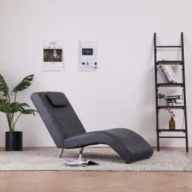 Diván con almohada de piel de ante artificial gris de vidaXL, Divanes - Ref: Foro24-281283, Precio: 196,56 €, Descuento: %