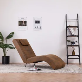 Diván con almohada de piel de ante artificial marrón de vidaXL, Divanes - Ref: Foro24-281282, Precio: 235,14 €, Descuento: %