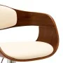 Taburete de cocina de madera curvada y cuero sintético crema de vidaXL, Taburetes de cocina - Ref: Foro24-283118, Precio: 132...