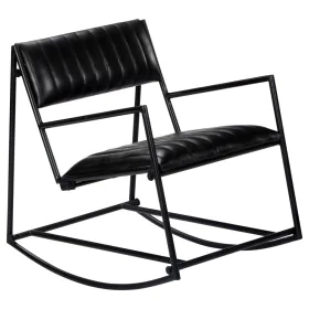 Black Genuine Leather Rocking Chair by vidaXL, Rocking chairs - Ref: Foro24-282905, Price: 153,94 €, Discount: %