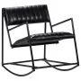 Silla mecedora de cuero auténtico negro de vidaXL, Mecedoras - Ref: Foro24-282905, Precio: 153,94 €, Descuento: %