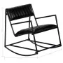 Silla mecedora de cuero auténtico negro de vidaXL, Mecedoras - Ref: Foro24-282905, Precio: 153,94 €, Descuento: %