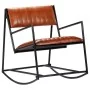 Silla mecedora de cuero auténtico marrón de vidaXL, Mecedoras - Ref: Foro24-282903, Precio: 147,47 €, Descuento: %