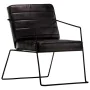 Sillón de cuero auténtico negro de vidaXL, Sillones - Ref: Foro24-284413, Precio: 215,71 €, Descuento: %