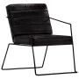 Sillón de cuero auténtico negro de vidaXL, Sillones - Ref: Foro24-284413, Precio: 215,71 €, Descuento: %