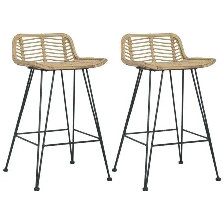 Taburetes de cocina 2 unidades ratán natural de vidaXL, Taburetes de cocina - Ref: Foro24-285232, Precio: 230,17 €, Descuento: %