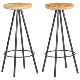 Taburetes de cocina 2 unidades madera de mango rugosa de vidaXL, Taburetes de cocina - Ref: Foro24-286614, Precio: 158,86 €, ...