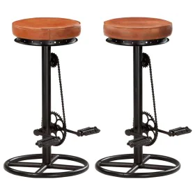Kitchen stools 2 pcs genuine goat leather black and brown by vidaXL, Kitchen stools - Ref: Foro24-286967, Price: 209,61 €, Di...