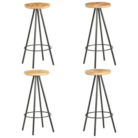 Taburetes de cocina 4 unidades madera de mango rugosa de vidaXL, Taburetes de cocina - Ref: Foro24-286615, Precio: 249,05 €, ...
