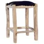 Taburete de cocina cuero real de cabra y madera de teca maciza de vidaXL, Taburetes de cocina - Ref: Foro24-288810, Precio: 8...