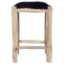 Taburete de cocina cuero real de cabra y madera de teca maciza de vidaXL, Taburetes de cocina - Ref: Foro24-288810, Precio: 8...