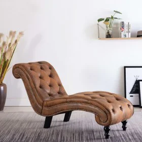 Diván de piel de ante artificial marrón de vidaXL, Divanes - Ref: Foro24-248607, Precio: 277,33 €, Descuento: %