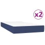 Box spring bed with blue fabric mattress 200x200 cm by vidaXL, Beds and slatted bases - Ref: Foro24-3144552, Price: 529,44 €,...