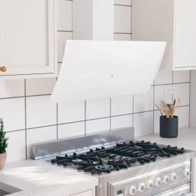White tempered glass steel wall extractor hood 90 cm by vidaXL, Extractors - Ref: Foro24-51678, Price: 227,32 €, Discount: %