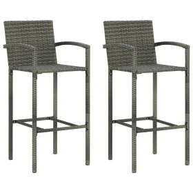 Taburetes de cocina 2 unidades ratán sintético gris de vidaXL, Sillas de jardín - Ref: Foro24-313453, Precio: 97,33 €, Descue...