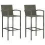 Taburetes de cocina 2 unidades ratán sintético gris de vidaXL, Sillas de jardín - Ref: Foro24-313453, Precio: 97,33 €, Descue...