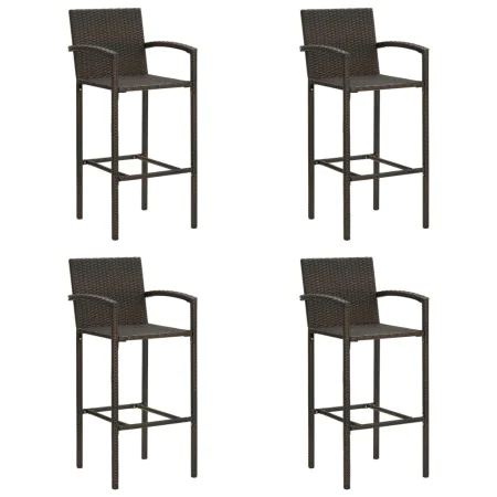 Kitchen stools 4 units brown synthetic rattan by vidaXL, Garden chairs - Ref: Foro24-313454, Price: 181,81 €, Discount: %