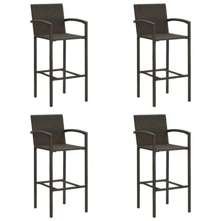 Taburetes de cocina 4 unidades ratán sintético marrón de vidaXL, Sillas de jardín - Ref: Foro24-313454, Precio: 181,81 €, Des...