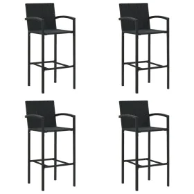 Taburetes de cocina 4 unidades ratán sintético negro de vidaXL, Sillas de jardín - Ref: Foro24-313455, Precio: 189,91 €, Desc...
