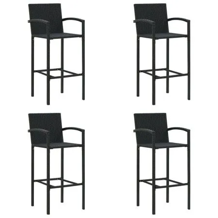 Taburetes de cocina 4 unidades ratán sintético negro de vidaXL, Sillas de jardín - Ref: Foro24-313455, Precio: 189,91 €, Desc...