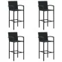 Taburetes de cocina 4 unidades ratán sintético negro de vidaXL, Sillas de jardín - Ref: Foro24-313455, Precio: 189,91 €, Desc...
