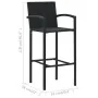 Taburetes de cocina 4 unidades ratán sintético negro de vidaXL, Sillas de jardín - Ref: Foro24-313455, Precio: 189,91 €, Desc...