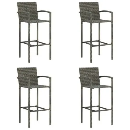 Taburetes de cocina 4 unidades ratán sintético gris de vidaXL, Sillas de jardín - Ref: Foro24-313456, Precio: 170,57 €, Descu...