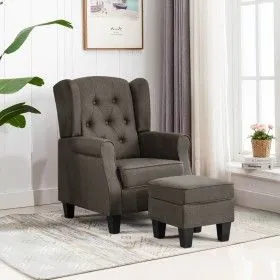 Taupegrauer Stoffsessel mit Fußstützenhocker von vidaXL, Sessel - Ref: Foro24-320159, Preis: 277,13 €, Rabatt: %