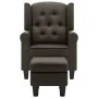 Sillón con taburete reposapiés de tela gris taupe de vidaXL, Sillones - Ref: Foro24-320159, Precio: 277,13 €, Descuento: %